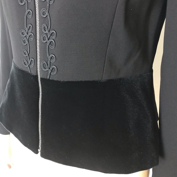 Tahari Arthur S. Levine velvet embroidered peplum - Picture 4 of 6